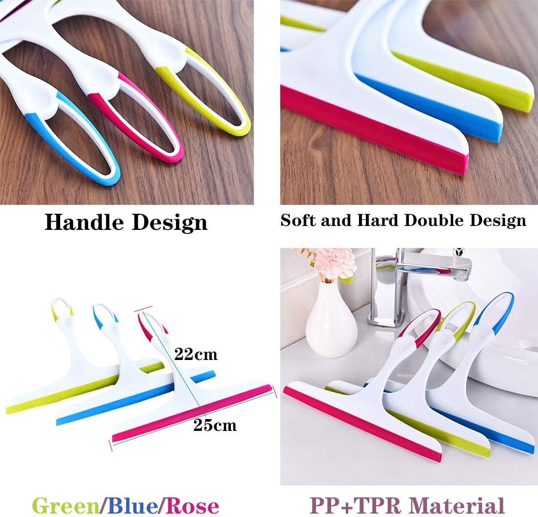 Window Mirror Car Windshield Squeegee Shower Glass Wiper Kitchen House Clean Set