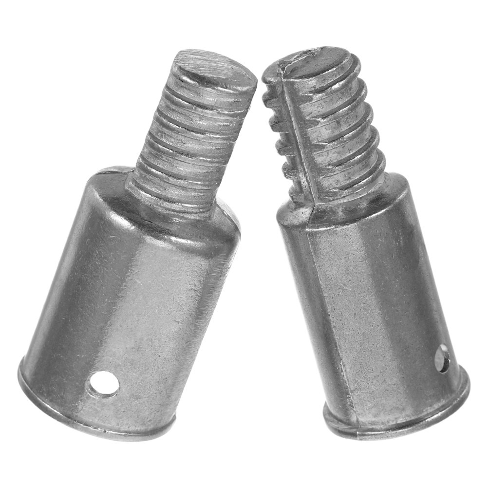 2Pcs Reusable Metal Handle Adapter Threaded Tip Replacement for Cleaning Poles