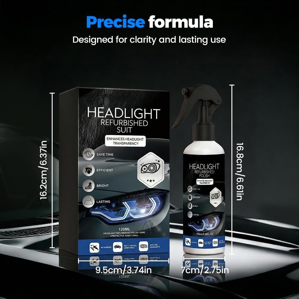 180ml Automotive Headlamp Restoration Fluid Kit Headlight Polishing Cleaner 2026