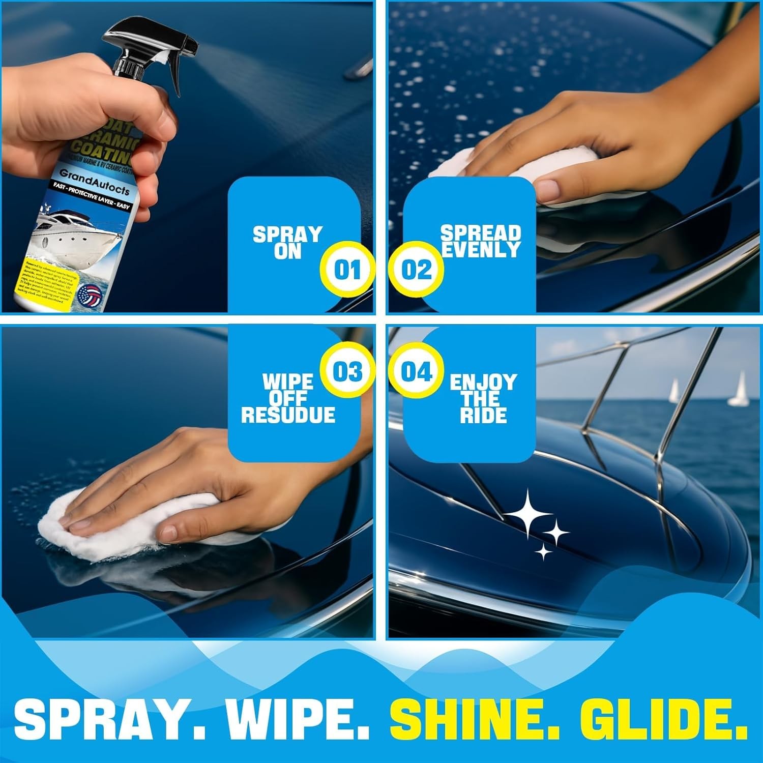 Marine Ceramic Coating For Boats – Rv Wax With Uv Protection For Fiberglass | Uv