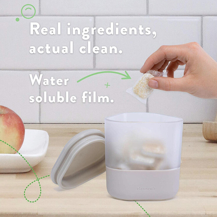 Cleancult Non Toxic Dishwasher 18 Tablets W/ Shatter Resistant Glass Container