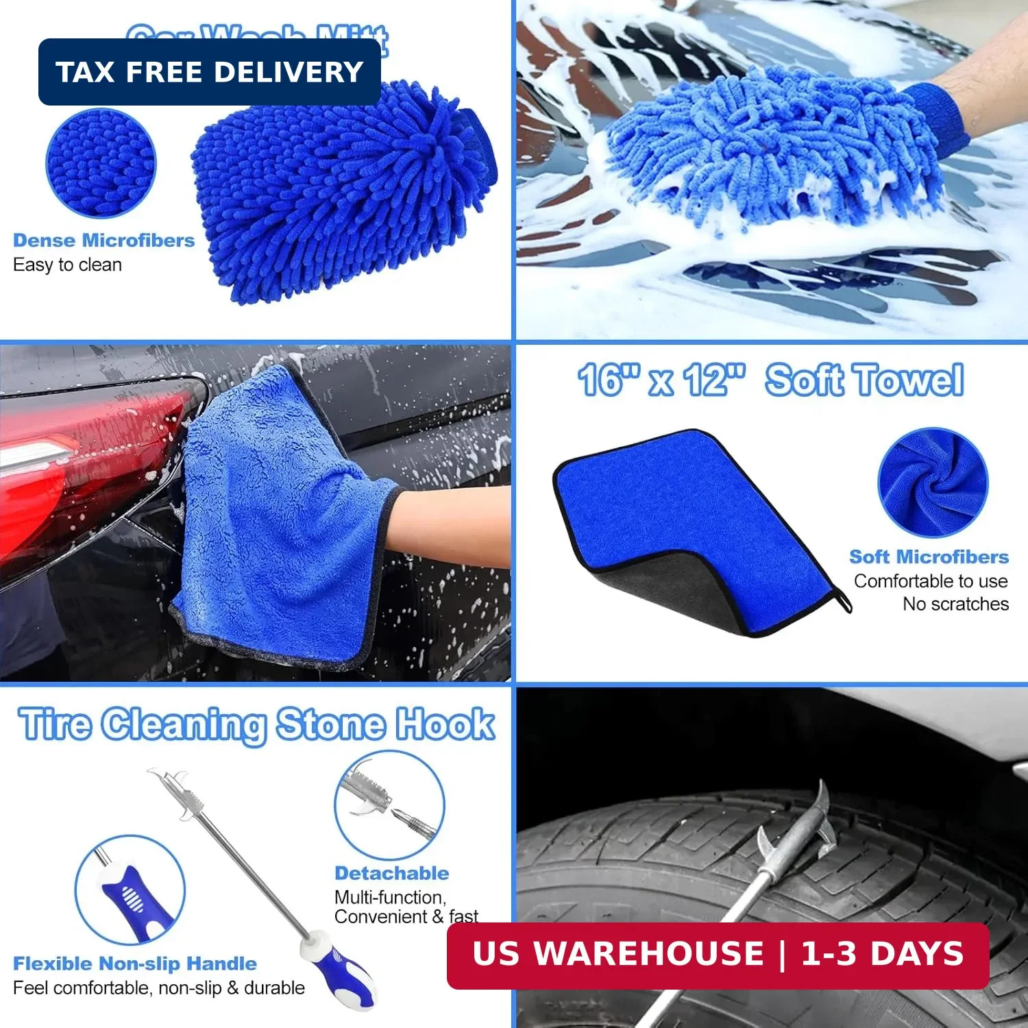 12Pcs Wheel Brush Kit for Cleaning Wheel and Tire, Wheel and Rim Brush, Car Deta