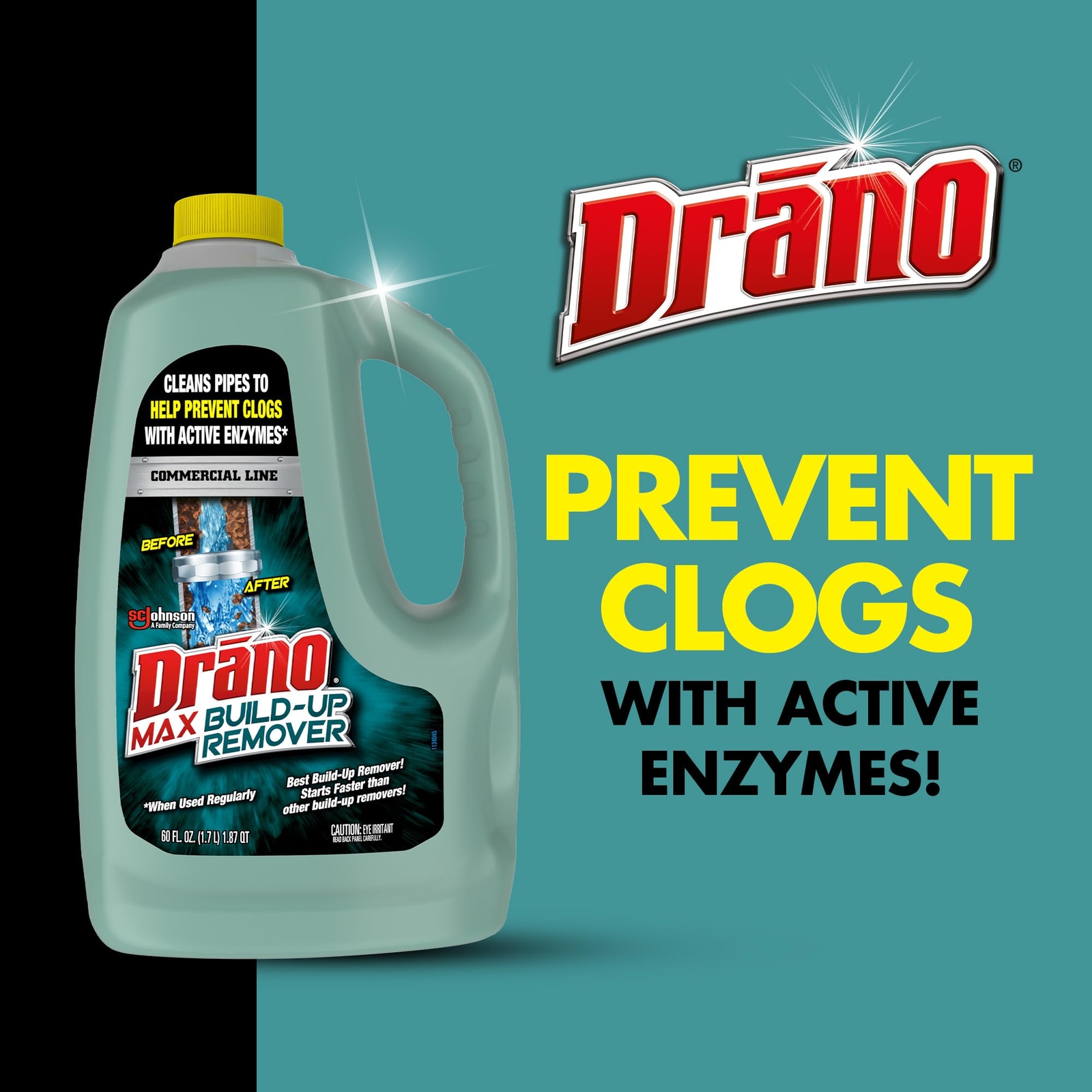 Drano Max Build Up Remover 60 Fl Oz Prevents Clogs Safe For Pipes Monthly Use