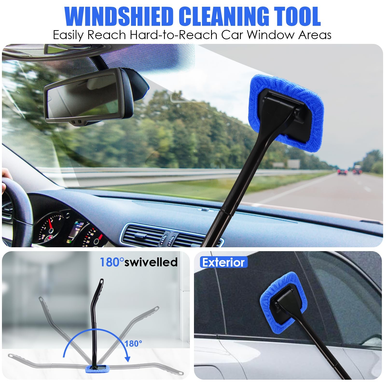 Viewsun 18PCS Car Cleaning Kit Car Interior Detailing Kit with Blue High Power