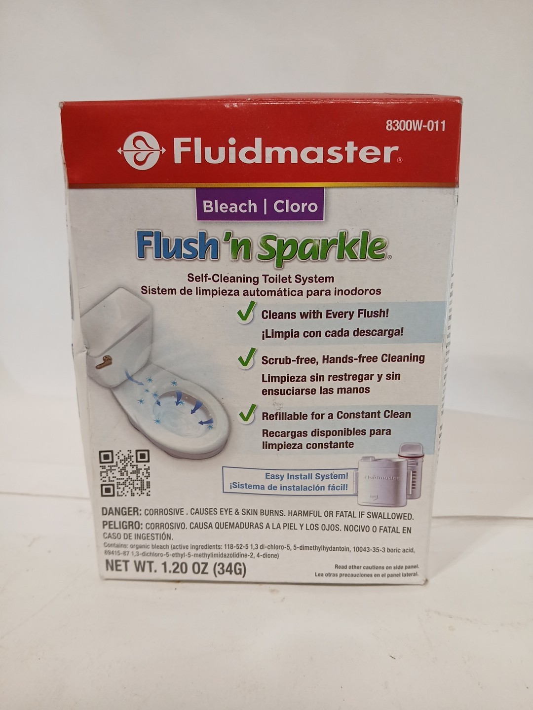 Fluidmaster 8300W011- Flush’n’Sparkle Automatic Bleach Toilet Cleaning System