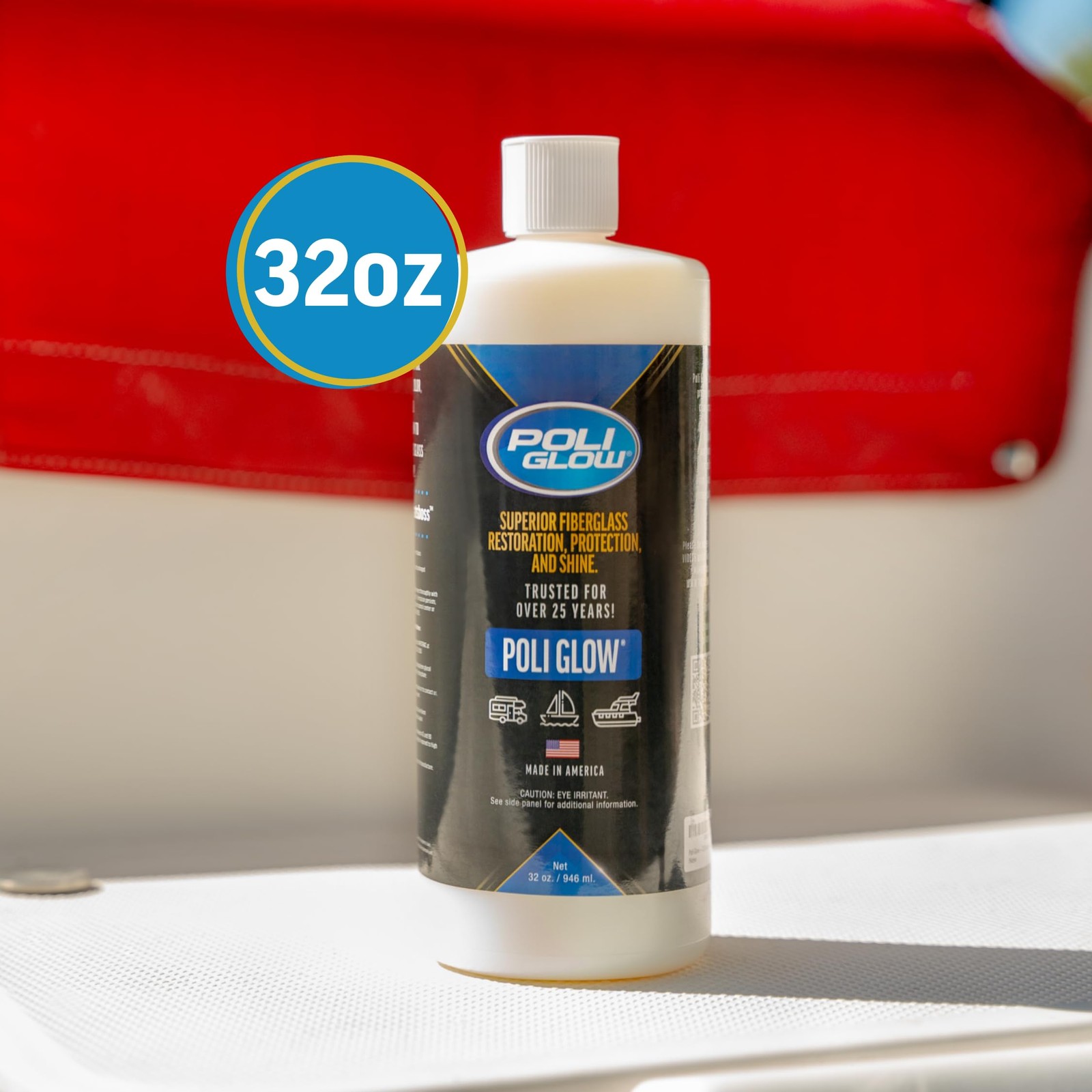 Poli Glow 32 oz Fiberglass Restorer for Boats RVs and More