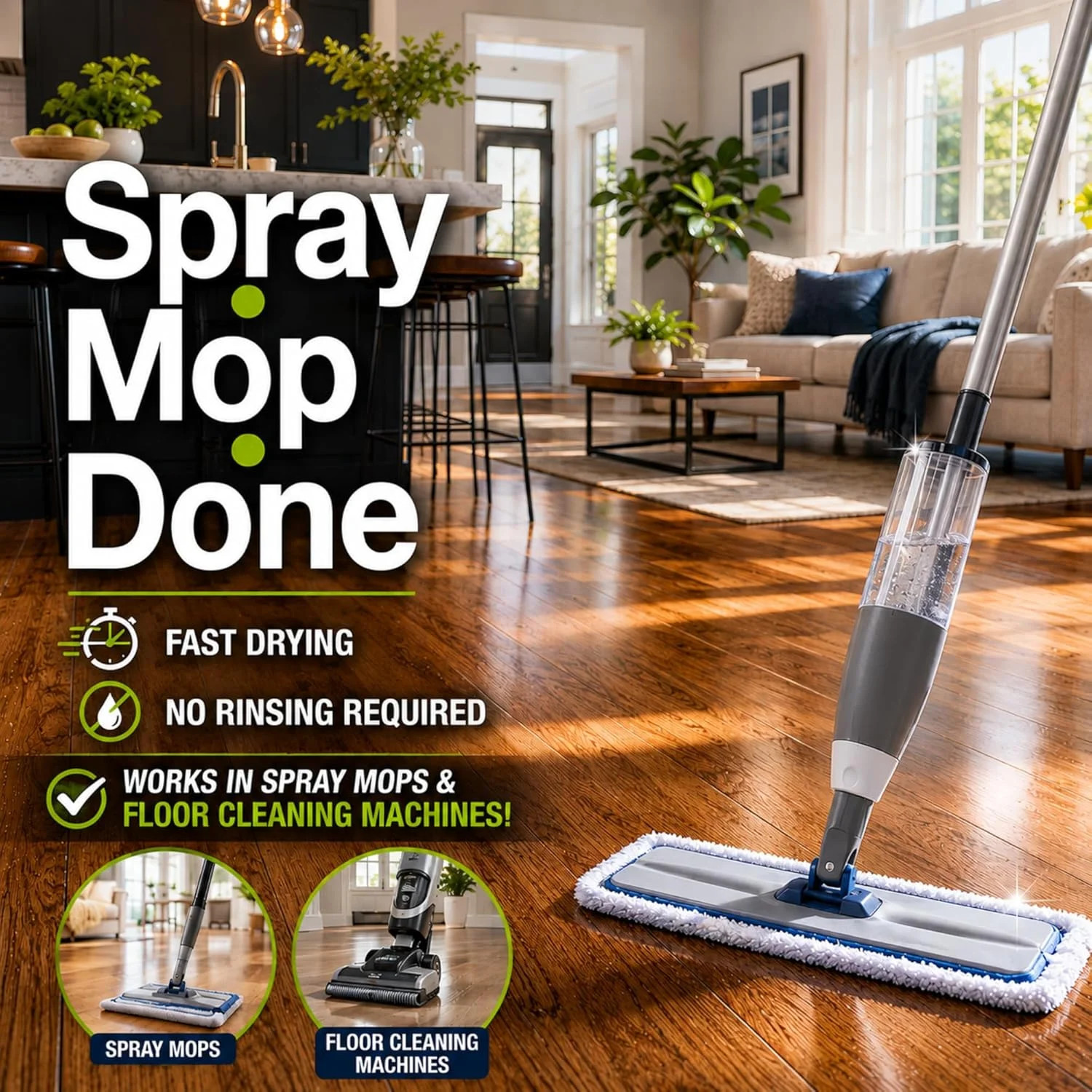 Black Diamond Stoneworks Wood & Laminate Floor Cleaner – No-Rinse Streak-Free Cl