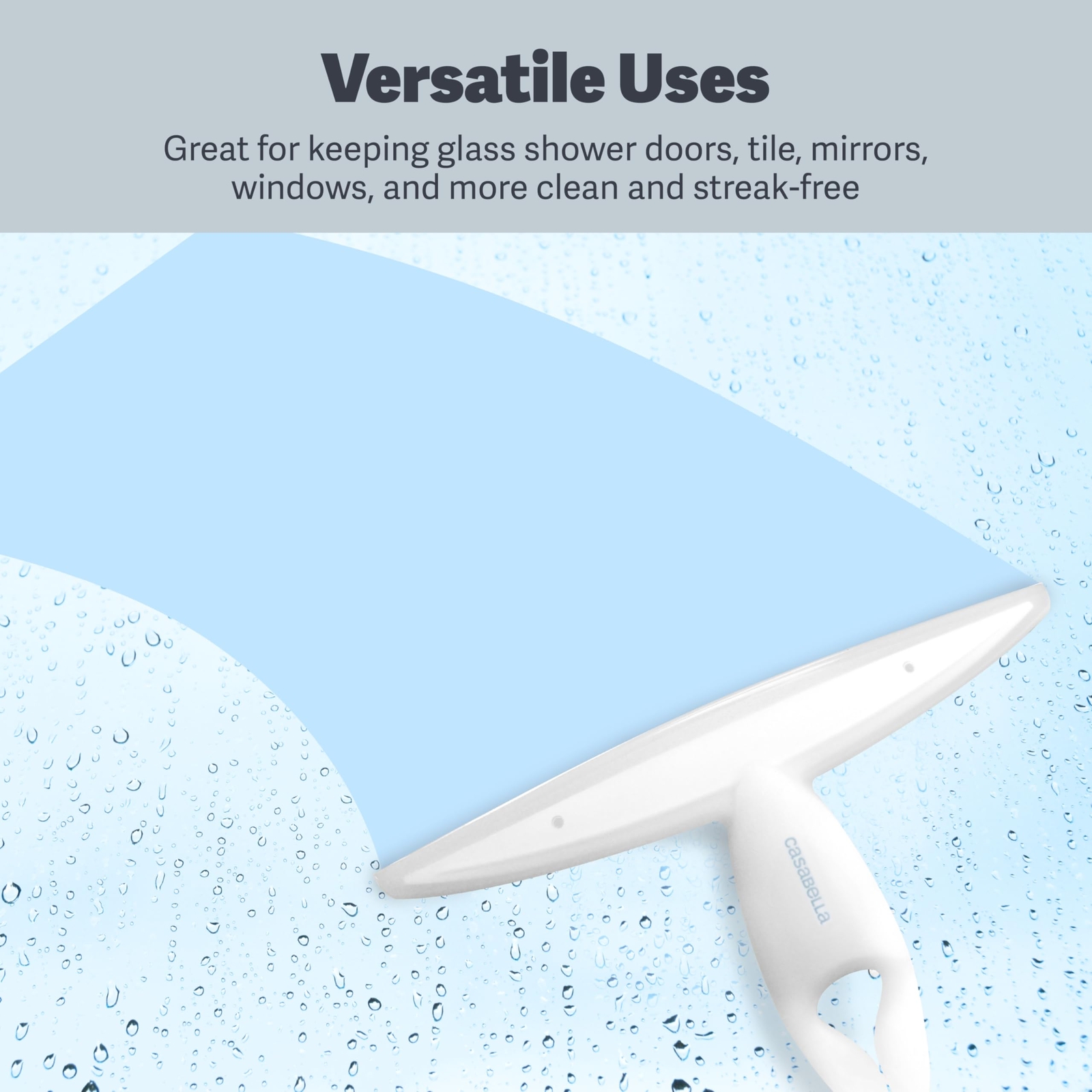 Casabella Clip-on Silicone Squeegee 10-1/8 x 6-3/4 Inches