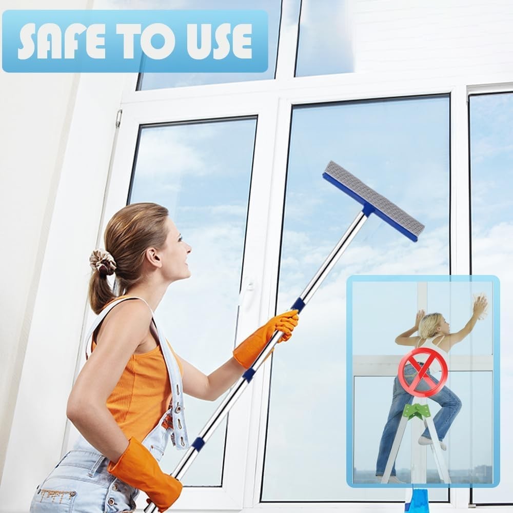 62″ or 72″ Window Squeegee for Window Cleaning – Long Handle Window Cleaner Tool