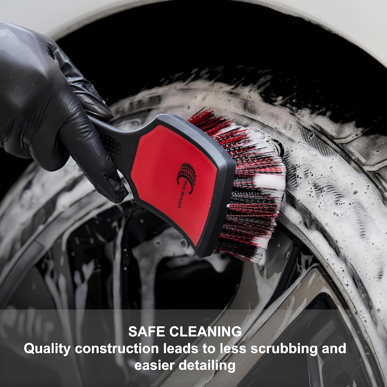 Car Wheel & Tire Brush Set, 2Pack Tire Brush and Wheel Rim Brush, Soft & Stif…