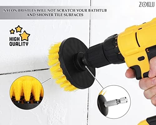 3 Pcs Drill Brush Car Detailing Attachment Power Scrubber for Bathroom Tile Car