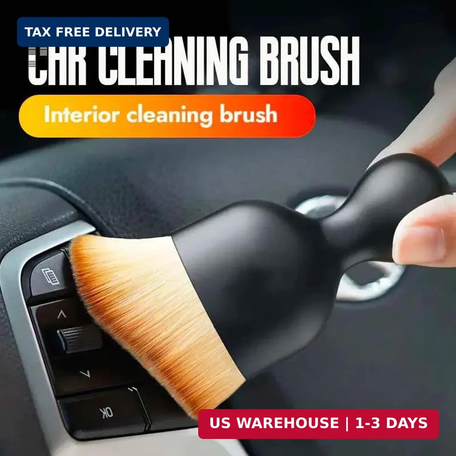 QUAAM 3PCS Car Interior Cleaning Tool, Car Cleaning Brush Interior Dust Collecto