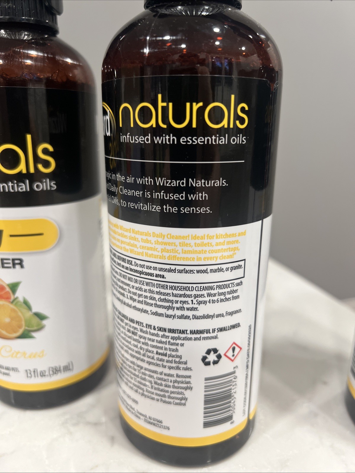 4x Wizard Naturals In W/Essentials Oils Daily Cleaner Sunny Citrus 13oz New DBF