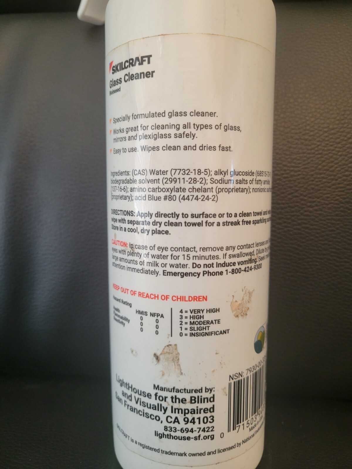 Lighthouse Skilcraft Glass Cleaner 16 Oz Bottle W/ Sprinter