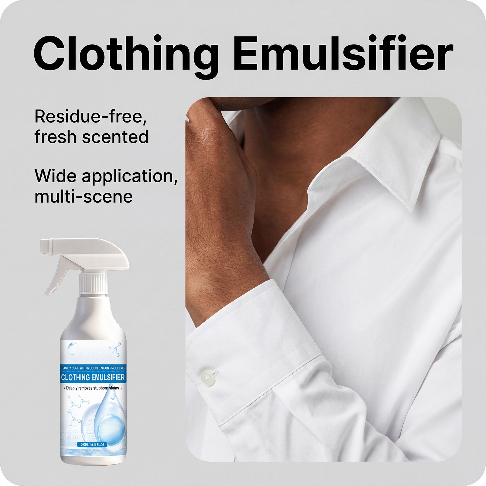 Clothing Emulsifier Stain Remover,300ml Non Ionic Emulsifier Clothing Cleaner,Po
