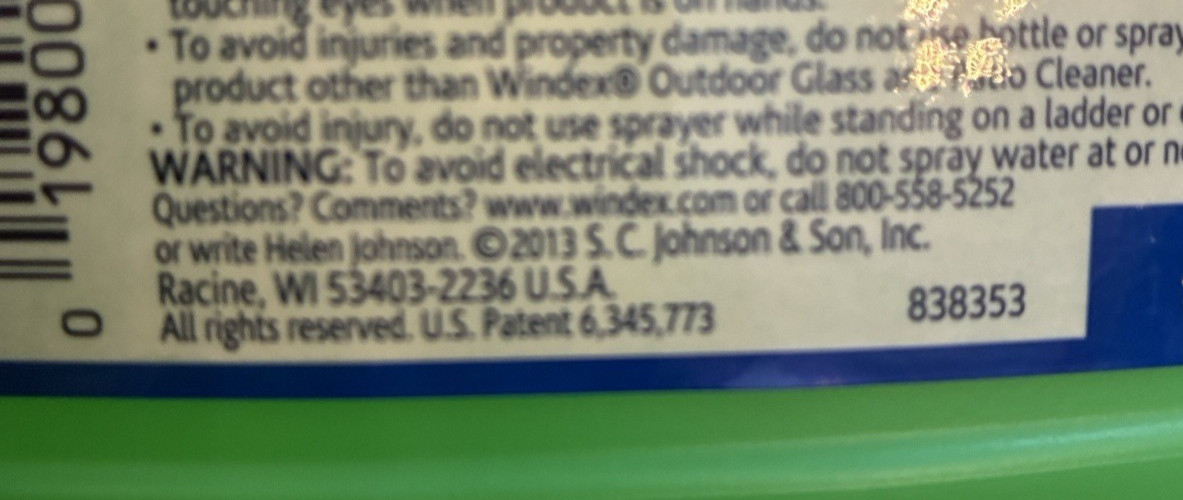 Windex Outdoor Glass Patio Cleaner 32oz-Old Green Bottle Discontinued 2013-READ