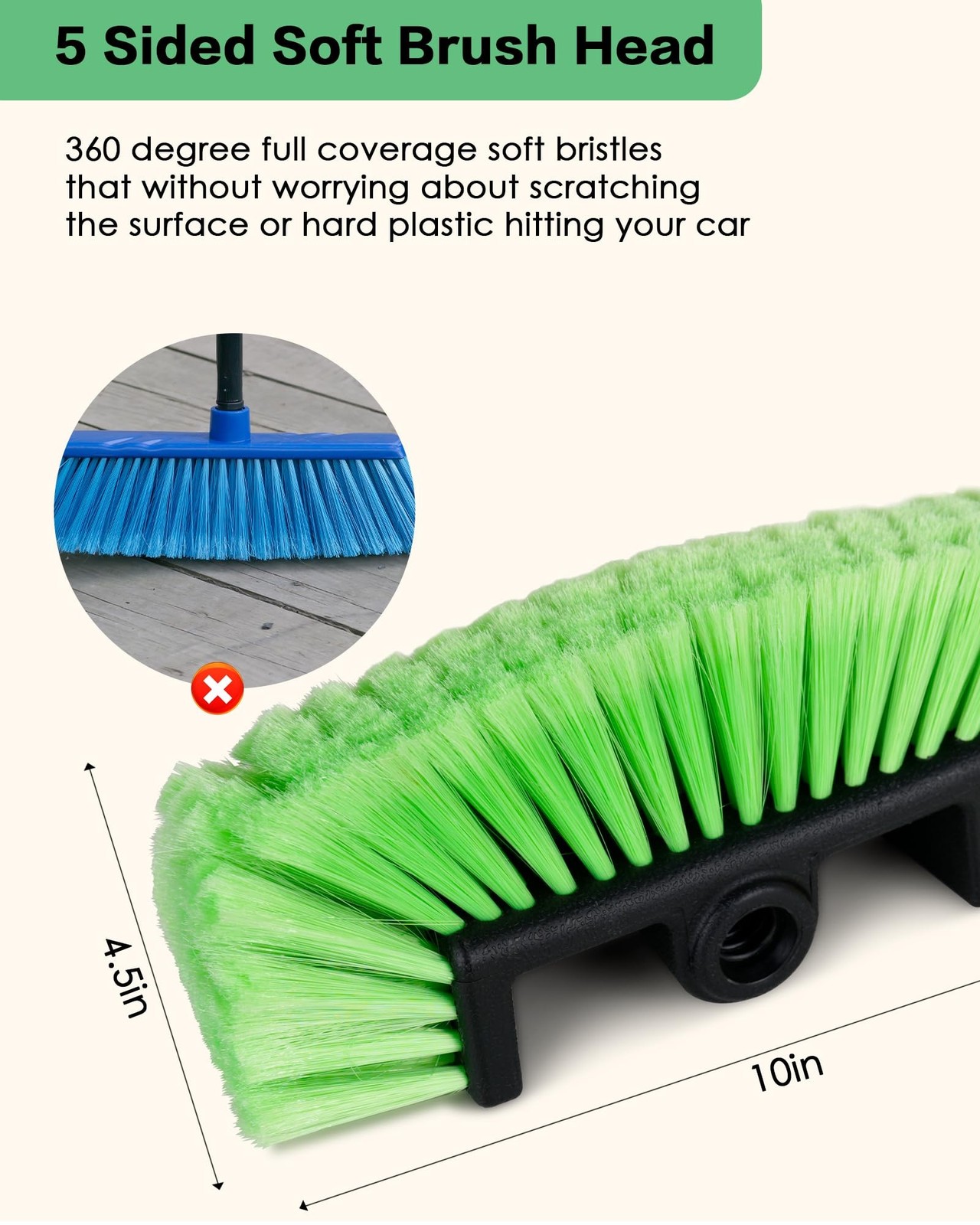 3-10ft Car Wash Brush with Long Handle, Car Cleaning Kit with Aluminium Teles…