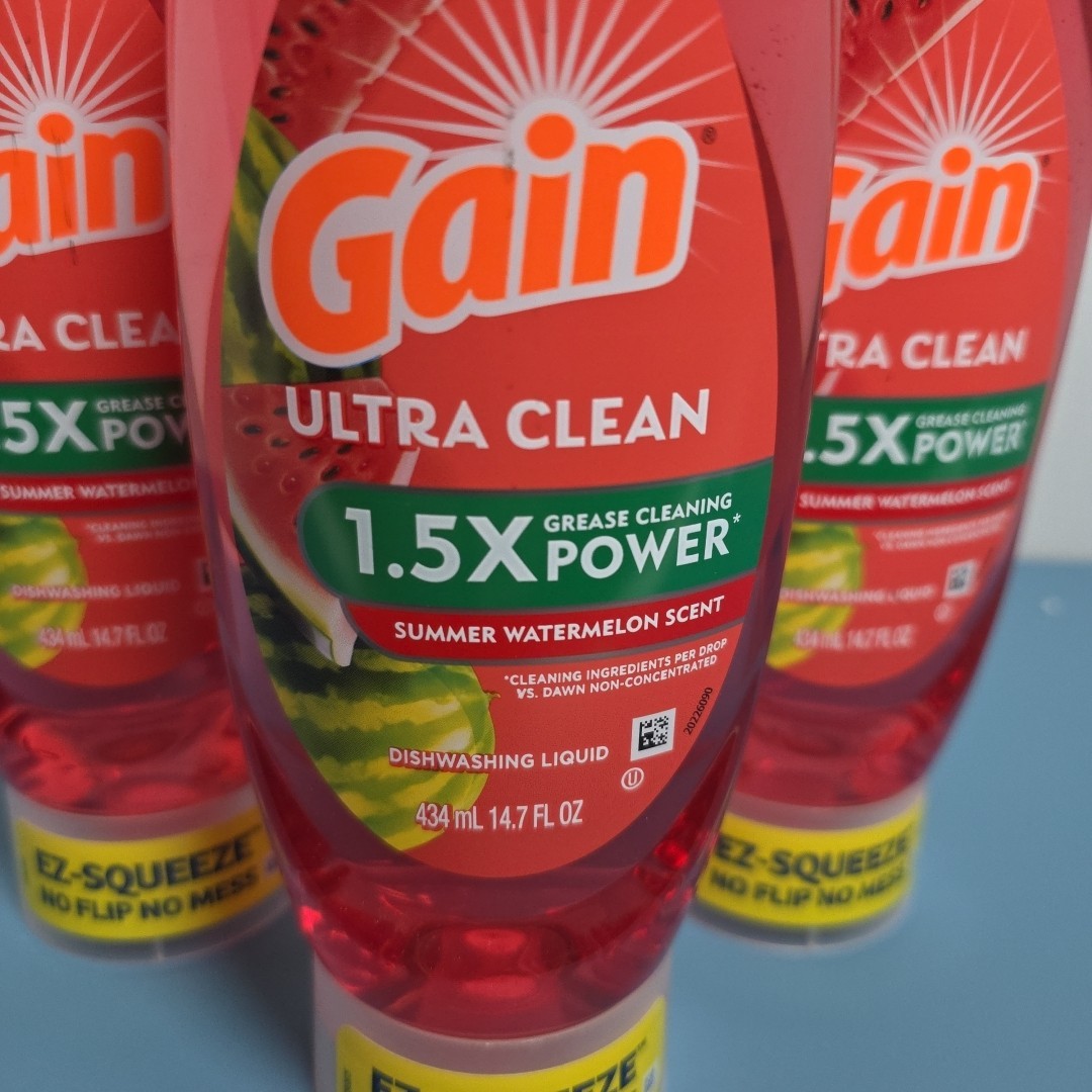 Pack of 3 Gain EZ-Squeeze Dishwashing Liquid Dish Soap Summer Watermelon 14.7oz