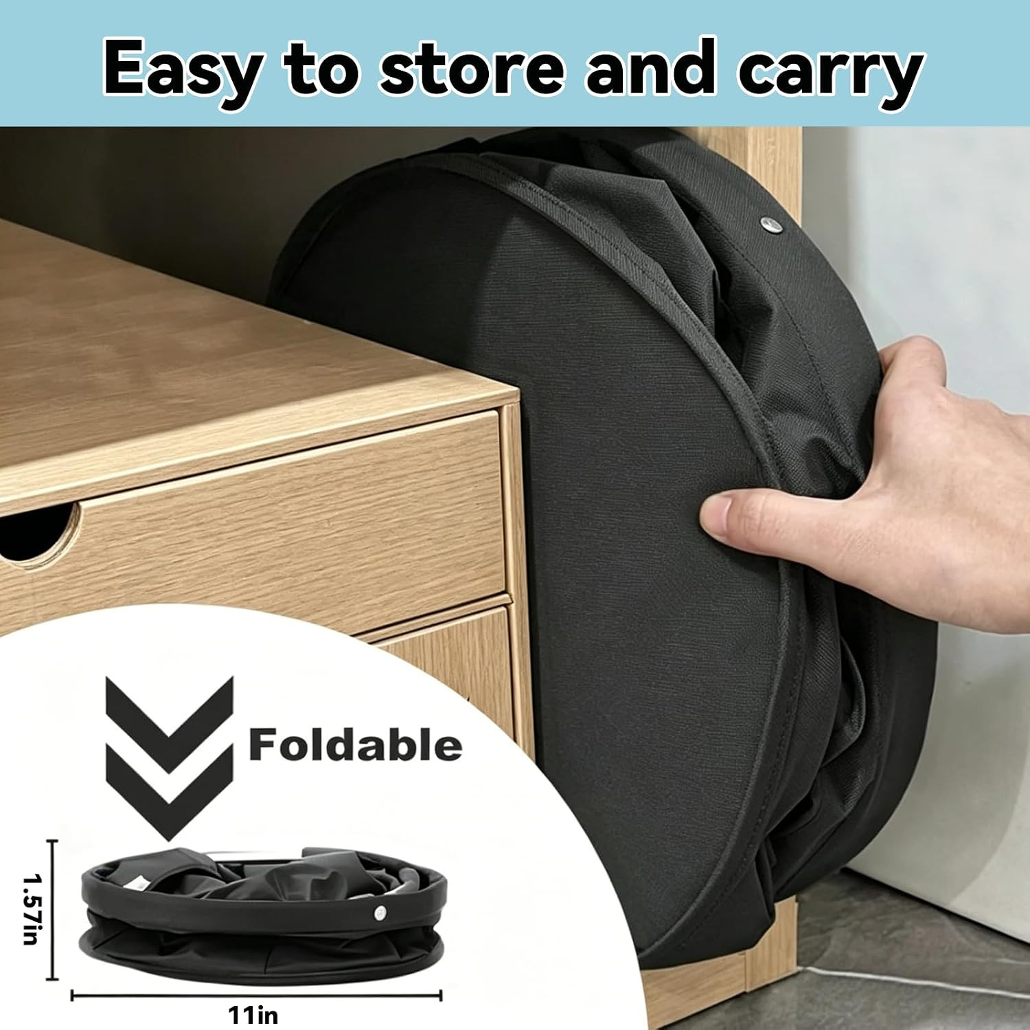 Cleaning Caddy with Handle, 17L Foldable Cleaning Supply Organizer with 6 Pocket