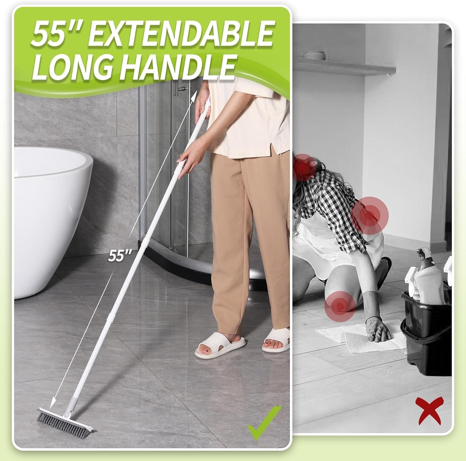 Grout Brush with Long Handle Grout Cleaner for Tile Floors Shower Tile Floor New