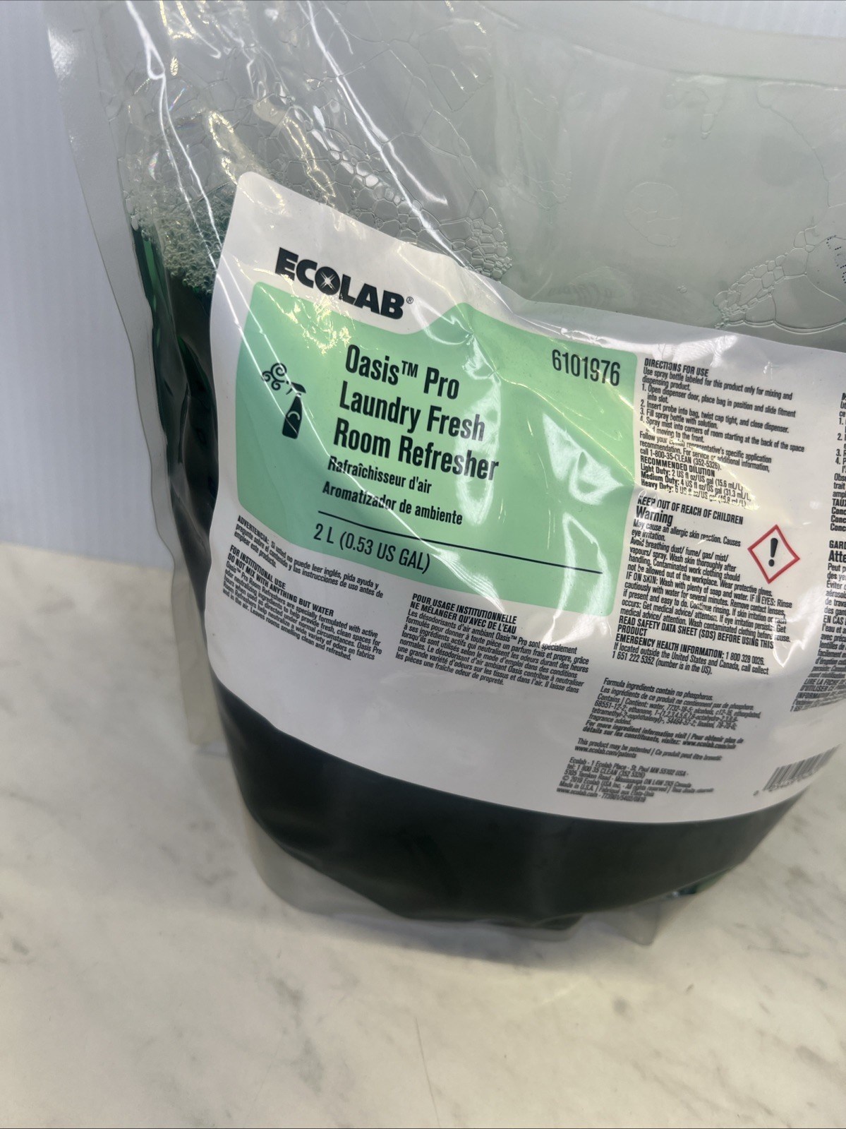 Ecolab Oasis Laundry Fresh Room Refresher 6101976 1-2L Bag