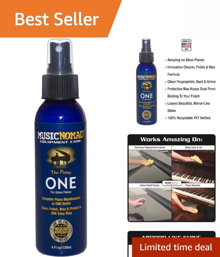 Organic Piano Cleaner and Polish with UV Protection – 4 oz Carnauba Formula