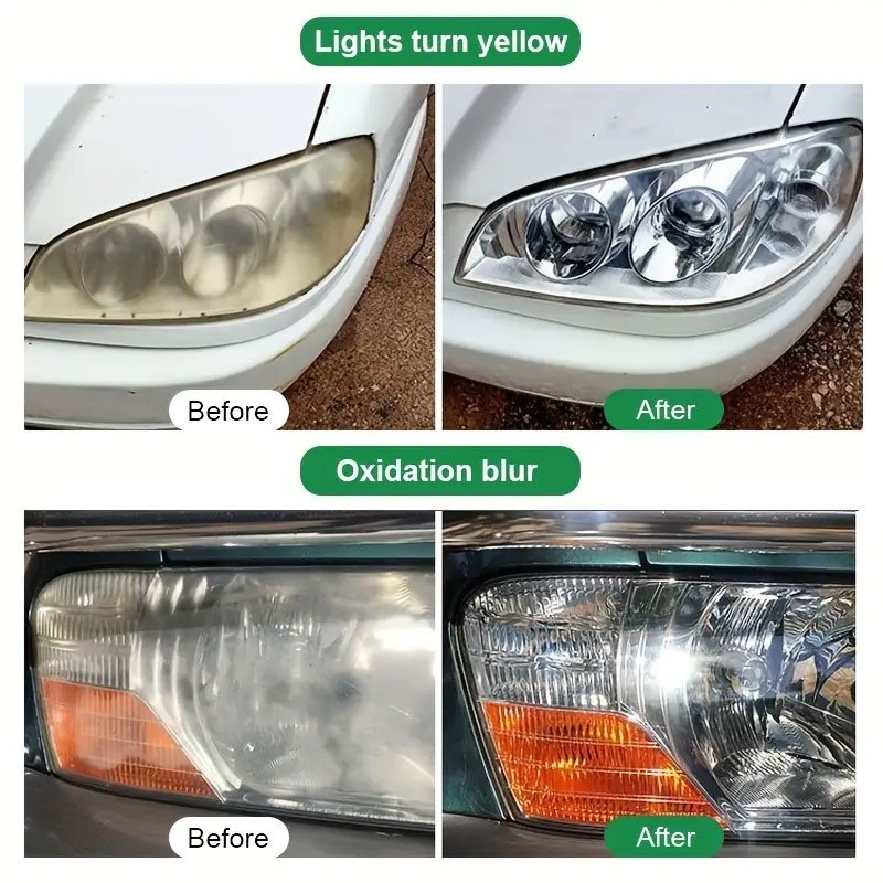 Car Headlight Restoration Kit 300ml – Oxidation Remover, Polish & Clear Lens Rep