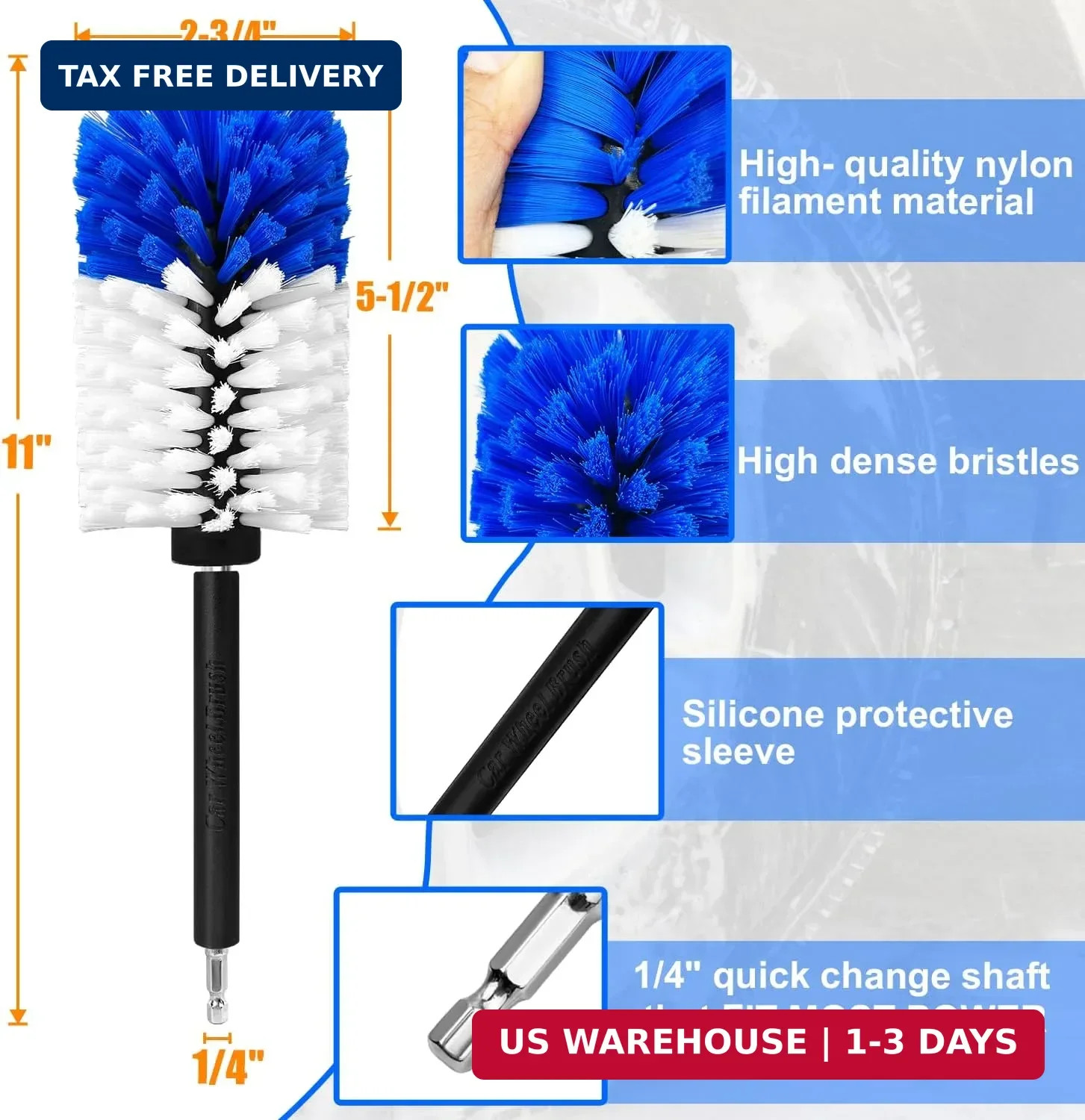 Car Wheel Brush Kit, Soft Drill Wheel Cleaner Brush, Tire Brush, Detailing Brush