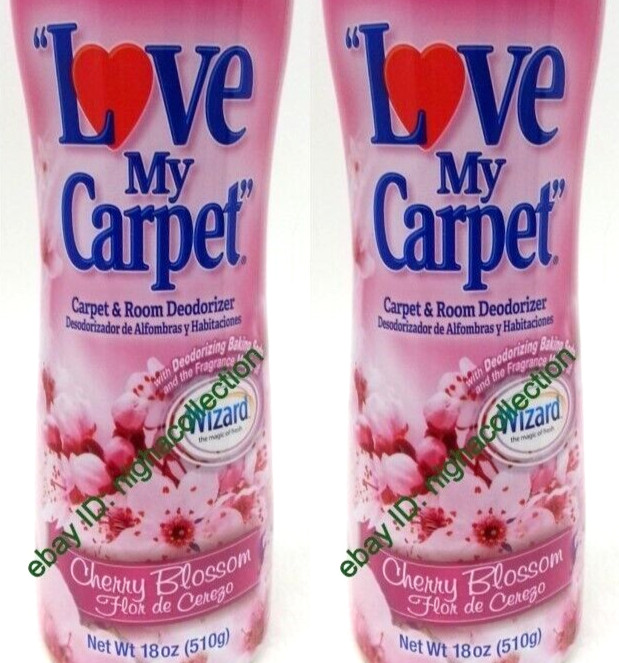 2x LOVE MY CARPET 2-in-1 Carpet & Room Deodorizer CHERRY BLOSSOM 18 Oz Ea SEALED