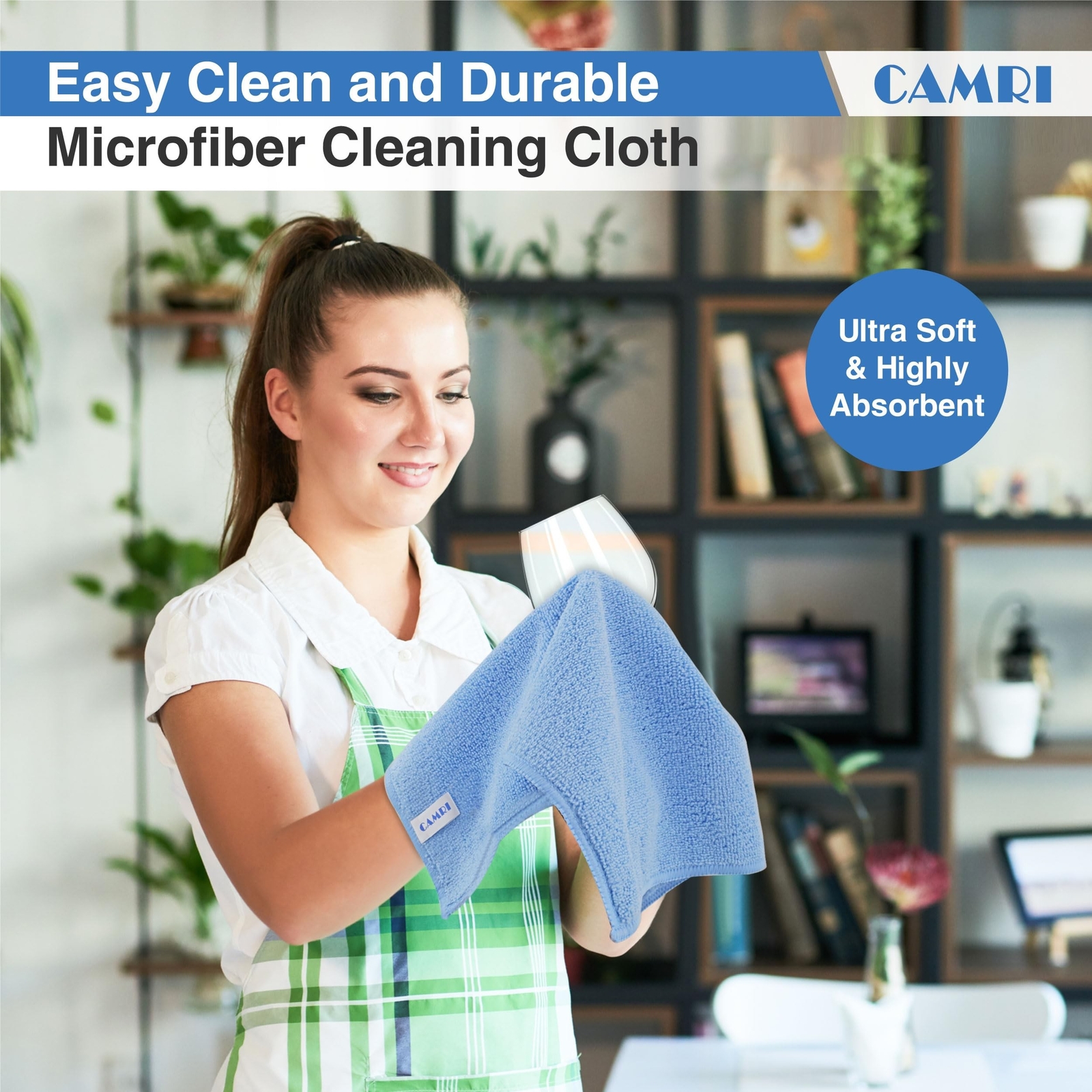 CAMRI Microfiber Towel Cleaning Cloth – Pack of 12, Size 12.6” x 12.