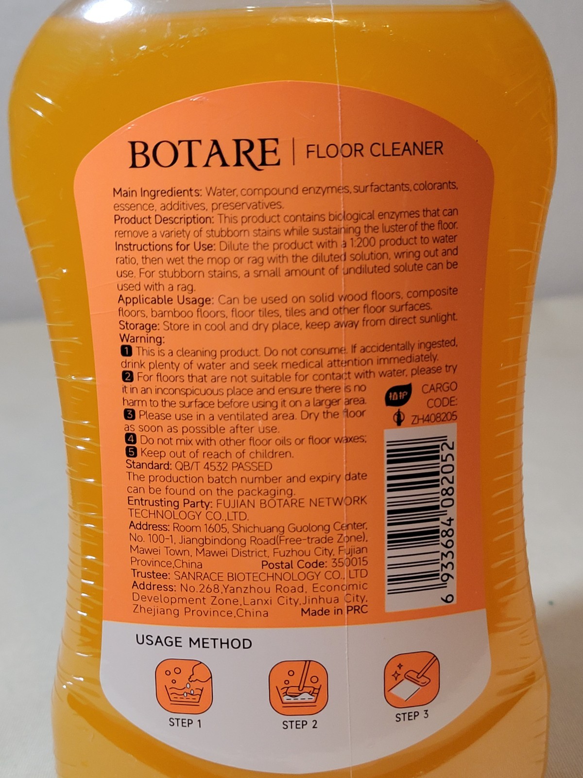 Botare Floor Cleaner – 2 Pack Concentrated Enzyme Formula (500g Each) – New