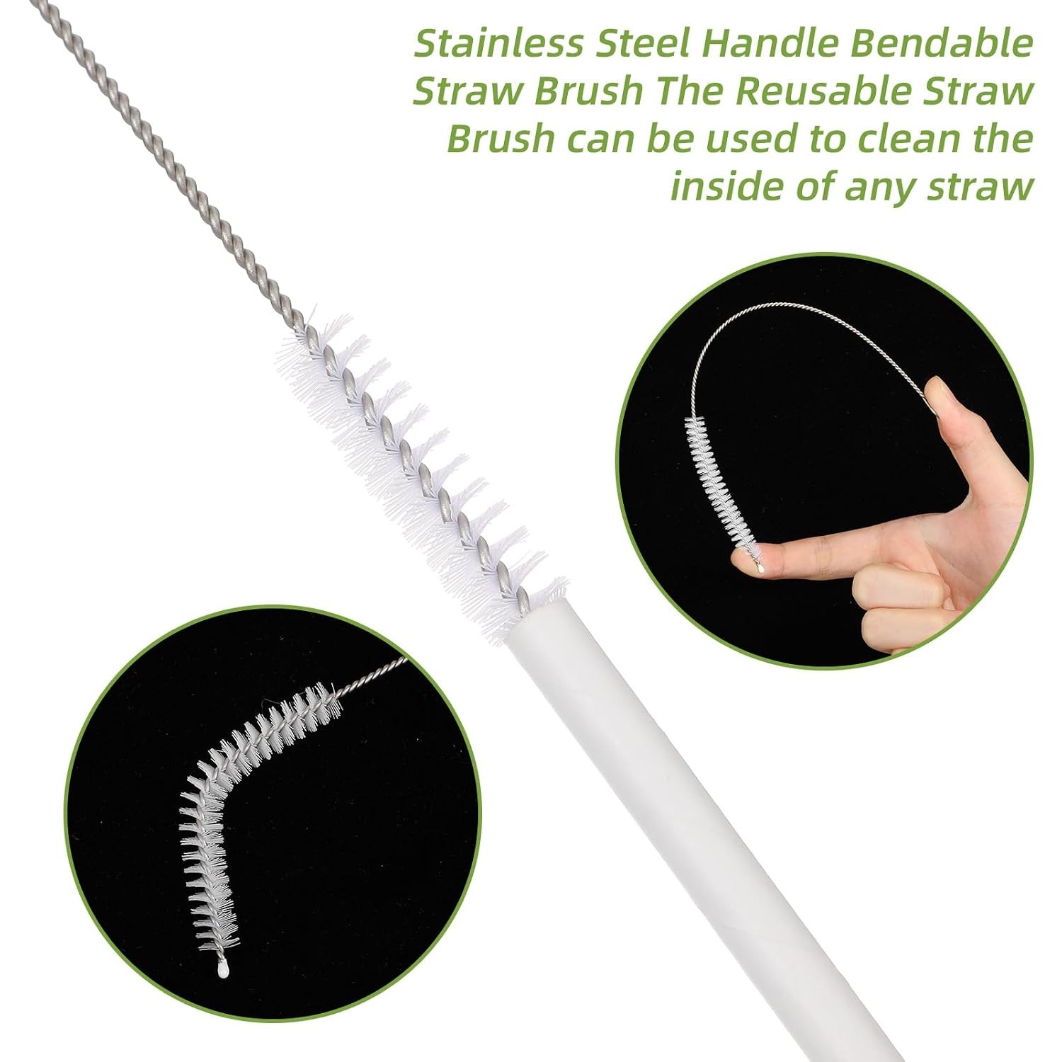 Extra Long Straw Cleaning Brush Set 10 Pcs 8.2 Inch Straw Cleaner Brushes