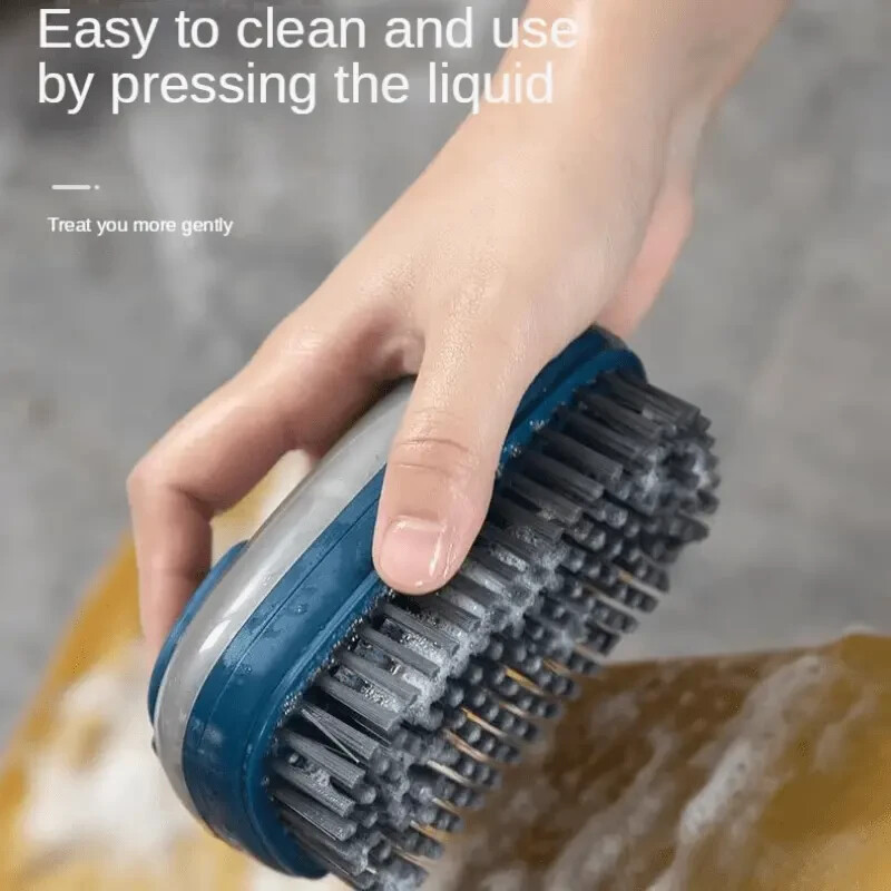 Dish Washing Up Brush Sponge With Liquid Soap Dispenser Scrubber Cleaning Brush