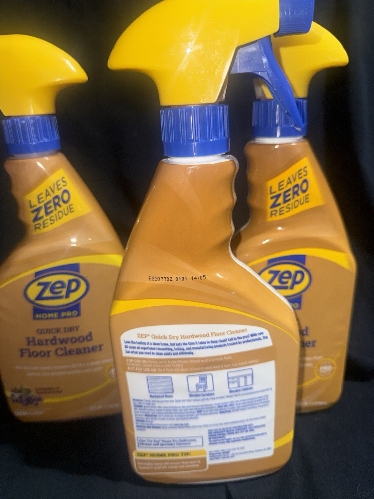 Zep Home Pro Quick Dry 24 FL OZ Lavender Hardwood Floor Cleaner Lot of 3