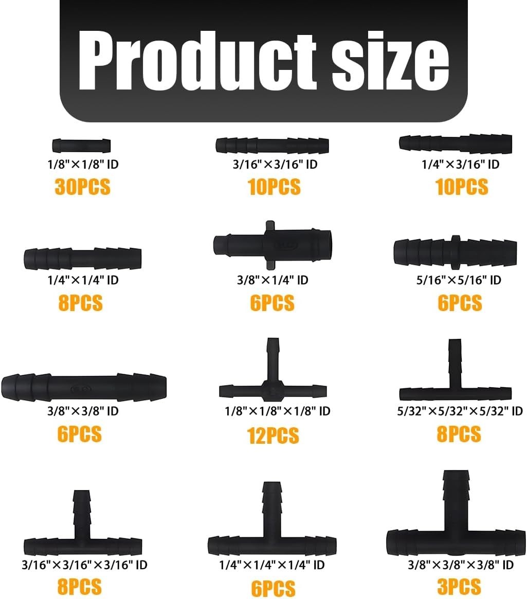 113PCS Car Vacuum Line Connector Kit, Heat Resistant Automotive Vacuum Tubing Te