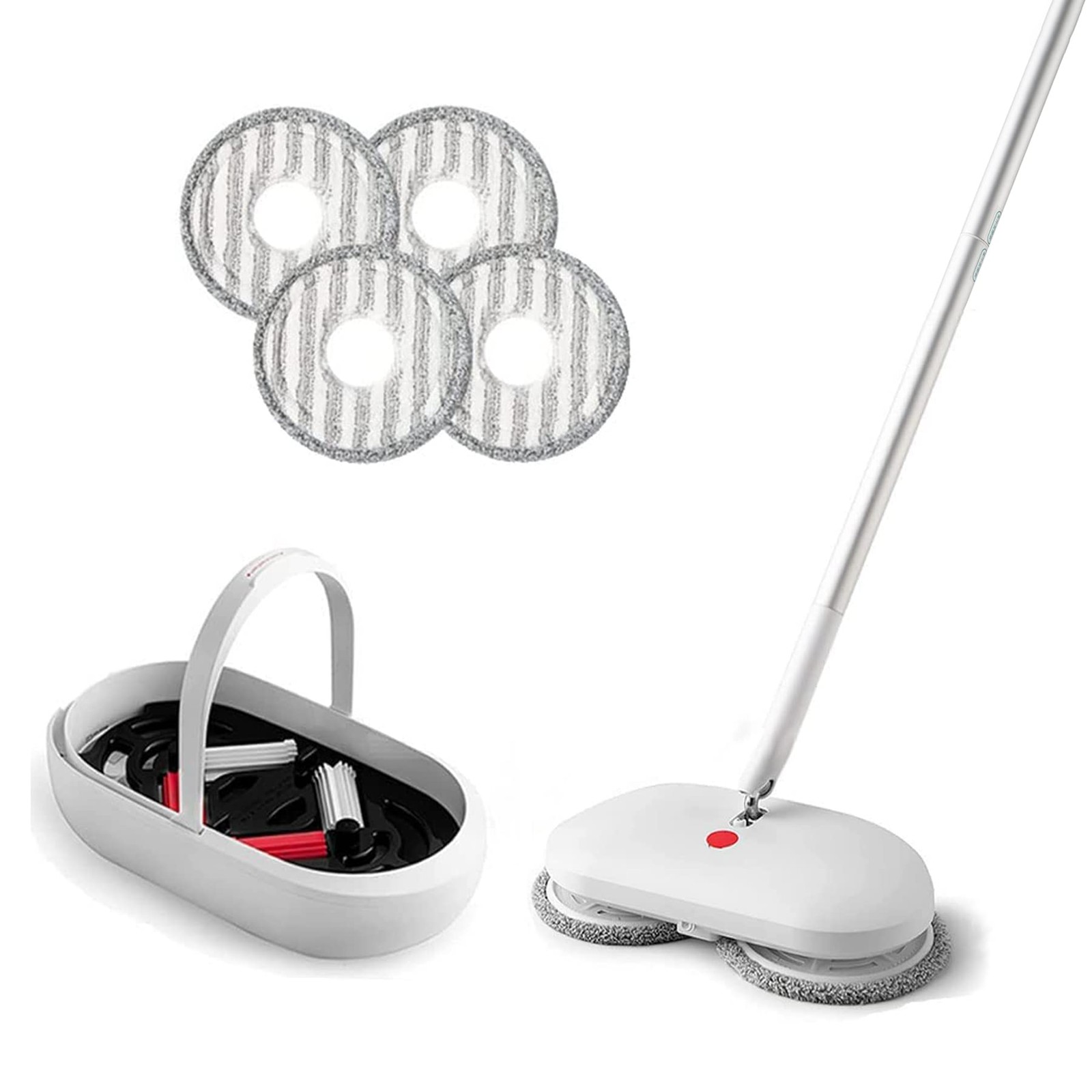 Cordless Electric Spin Mop Power Mop with 4 Floor Scrubber Pads/Automatic Cle…