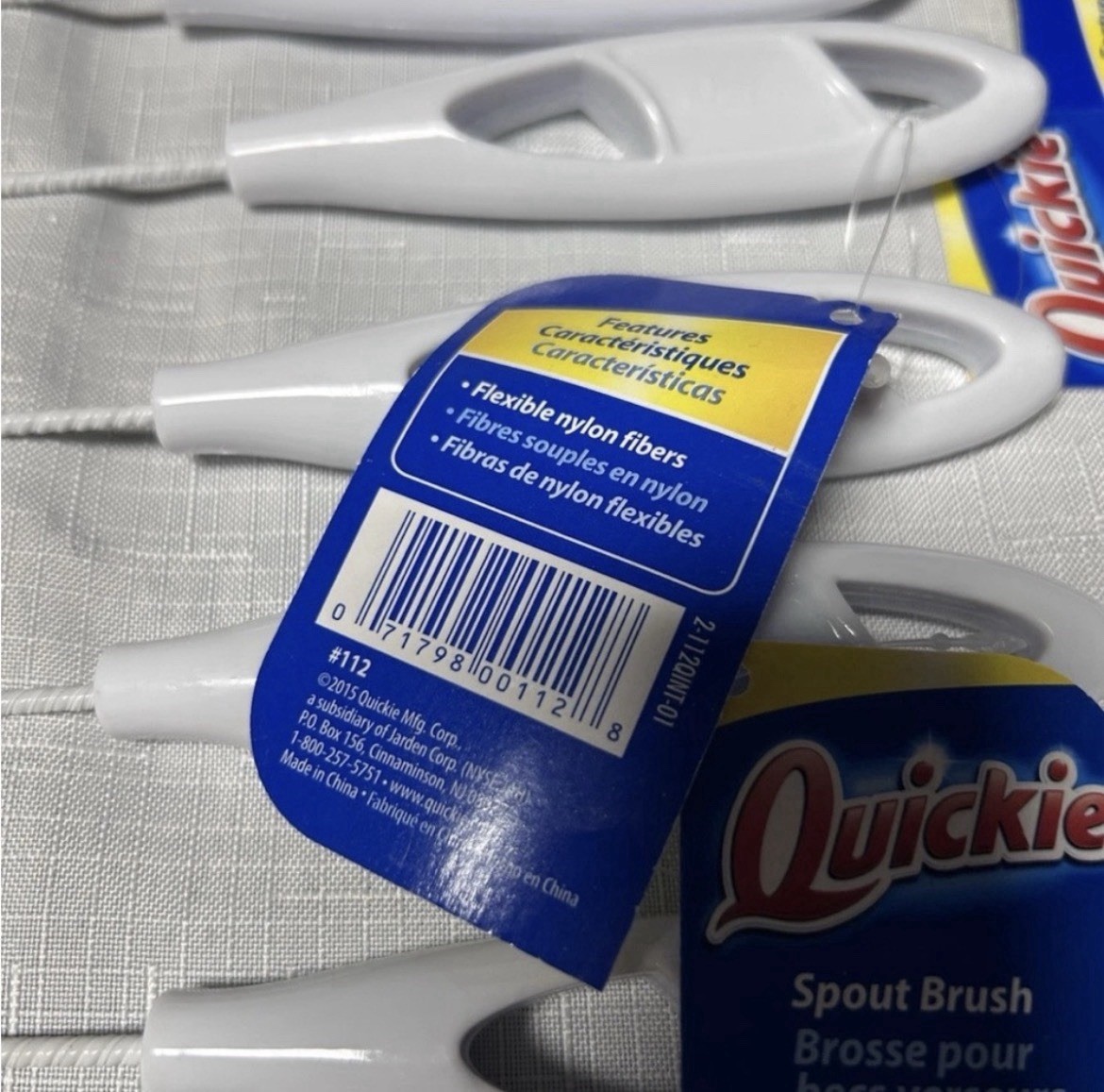 15 Count – Flexible Nylon Fibers QUICKIE Spout Brushes, Cleans Sinks & Drains