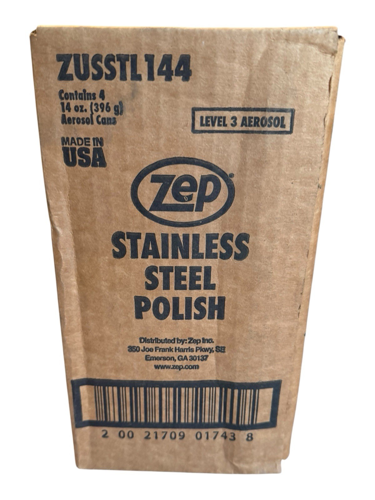 Zep Stainless Steel Cleaner & Polish (ZUSSTL144) Case of 4x 14oz Spray Cans