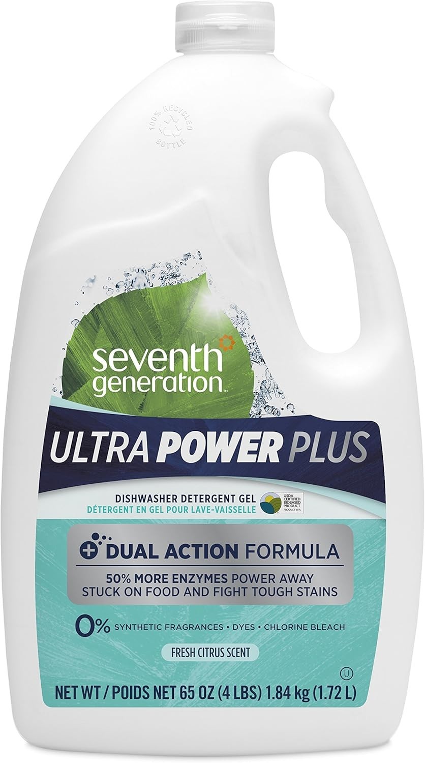 Seventh Generation Ultra Power Plus Auto Dish Gel, Fresh Citrus Scent, 65 Ounce