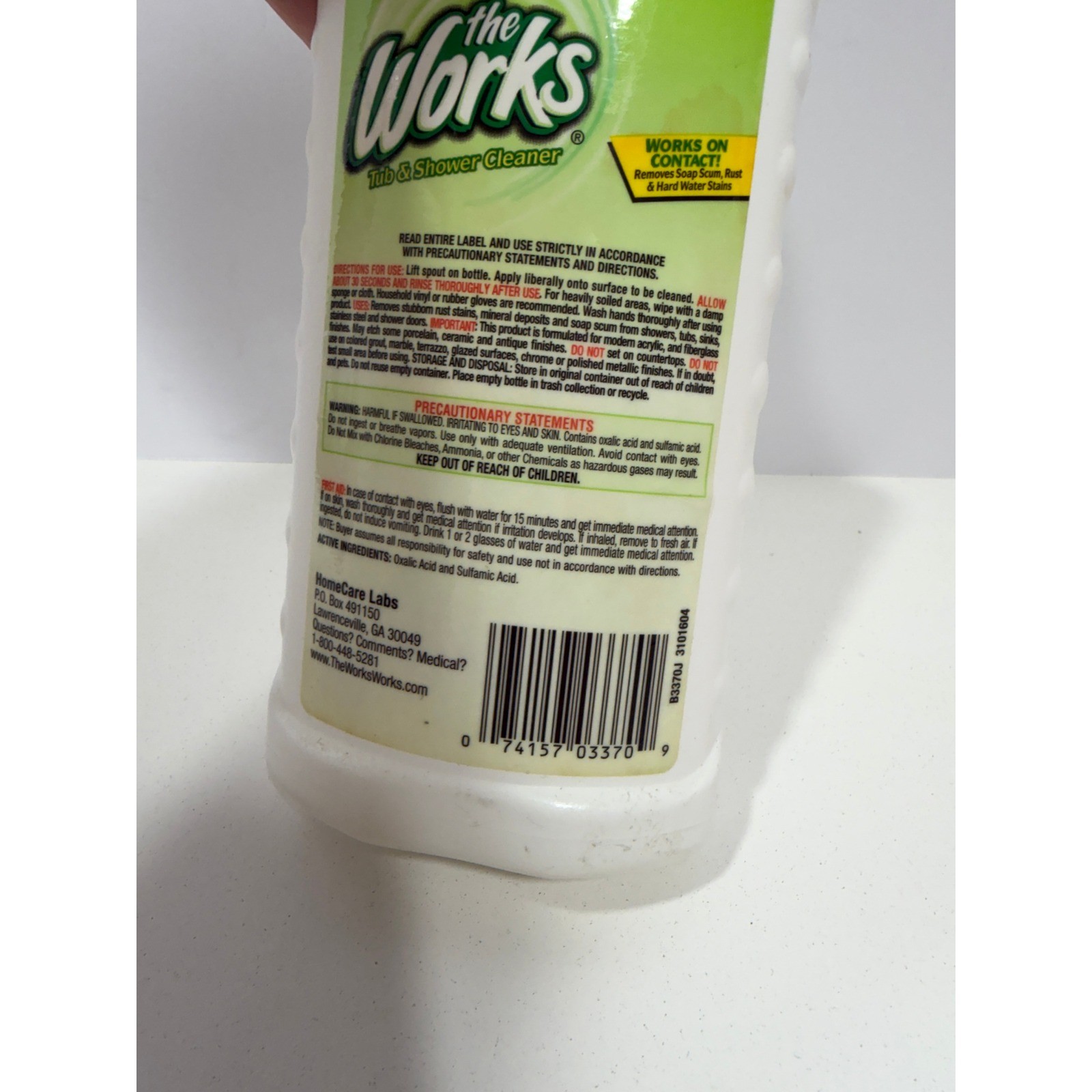 The Works Tub & Shower Cleaner 16 fl oz Removes Rust Soap Scum Hard Water Stains