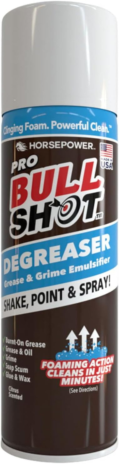 Bull Shot Degreaser Pro, Foaming Degreaser & Grime Remover, Heavy-Duty, as SEEN