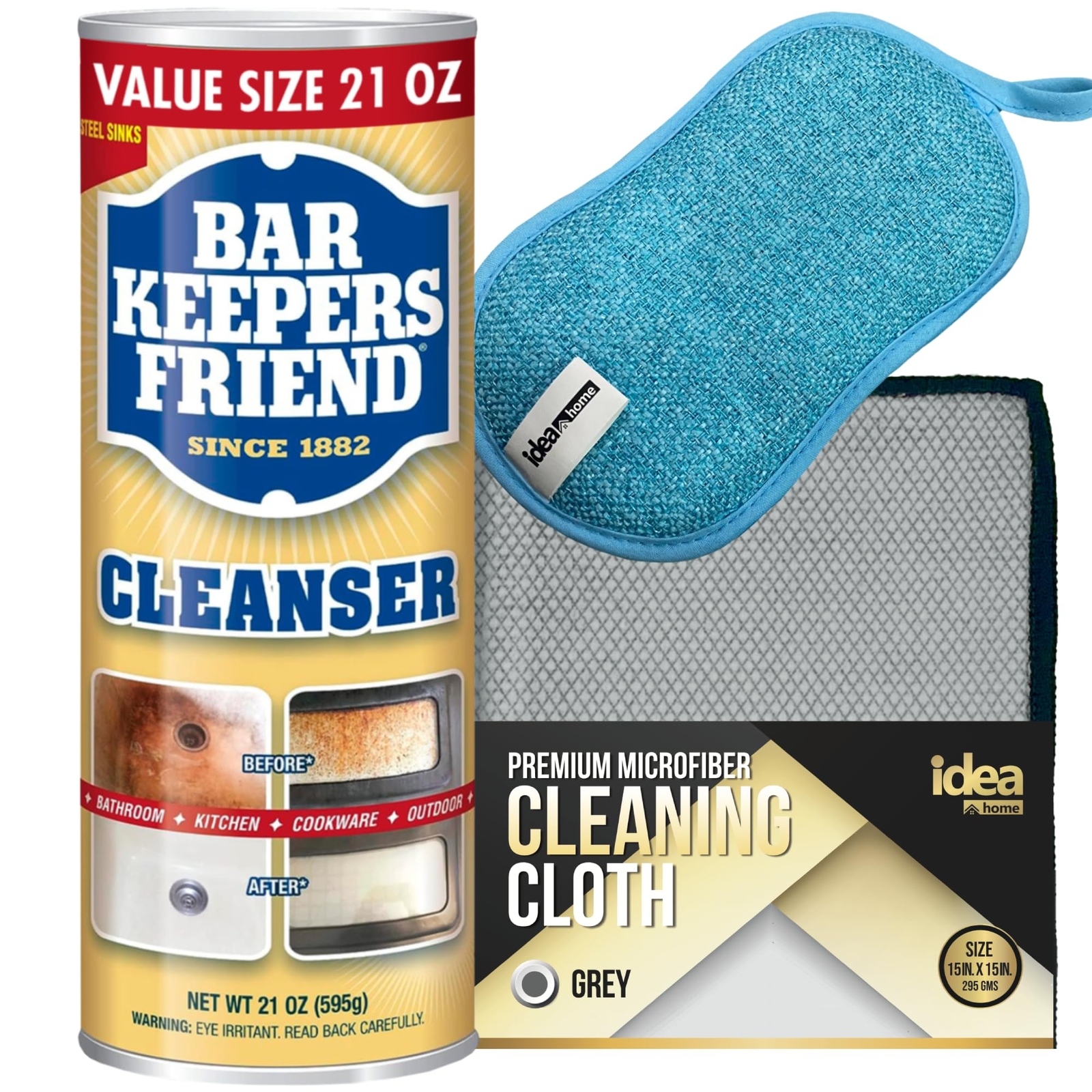 Bar Keepers Friend Cleanser and Polish Powder 21 oz (1 Pack) Multipurpose Cle…
