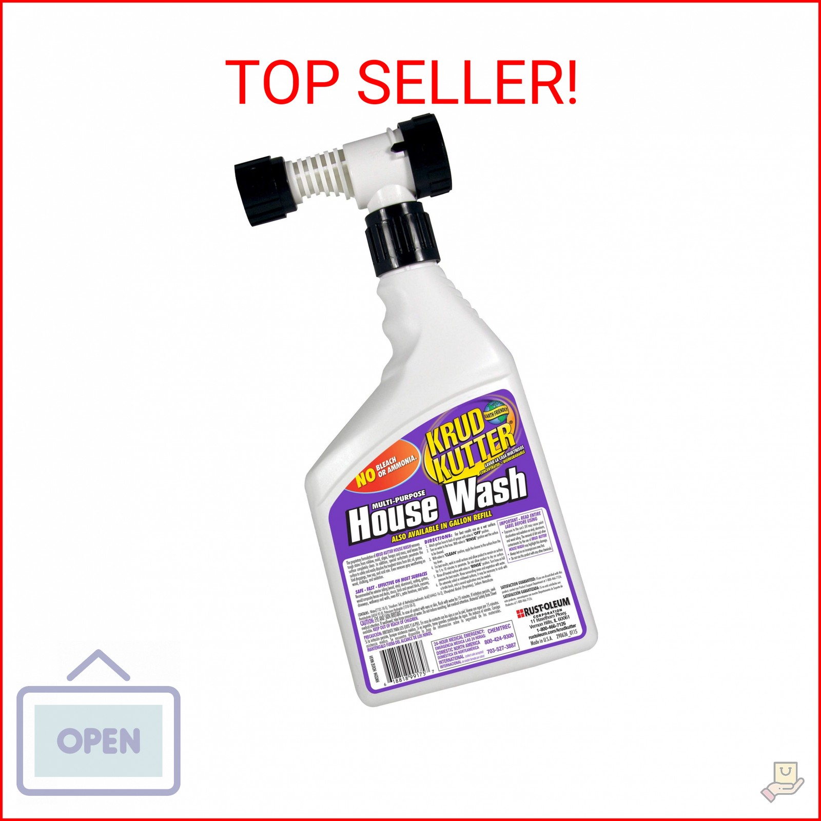 Krud Kutter Multi Purpose House Wash, 32 oz, Exterior Cleaner for Siding, Brick,