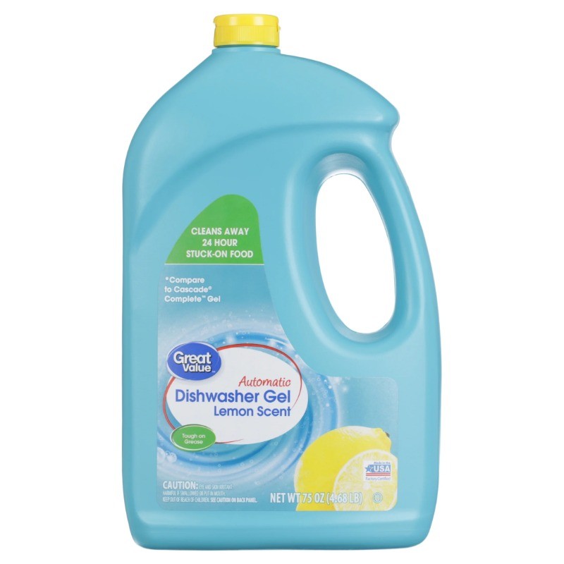 (2 pack) Great Value Automatic Dishwasher Gel, Lemon Scent, 75 Ounce, 1 Count
