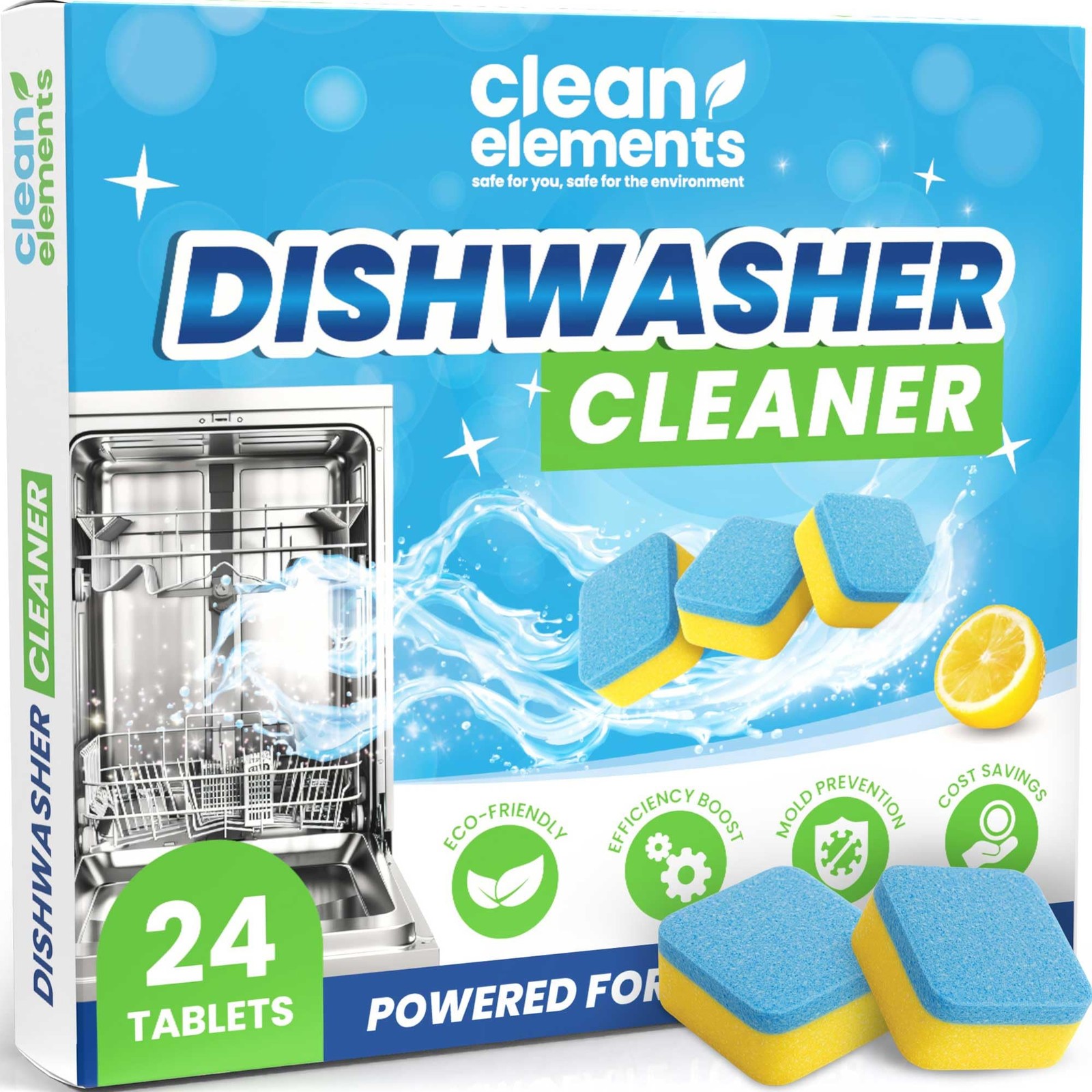 Dishwasher Cleaner Tablets & Deodorizer – 24 Pack (12 Month Supply) Deep Clea…