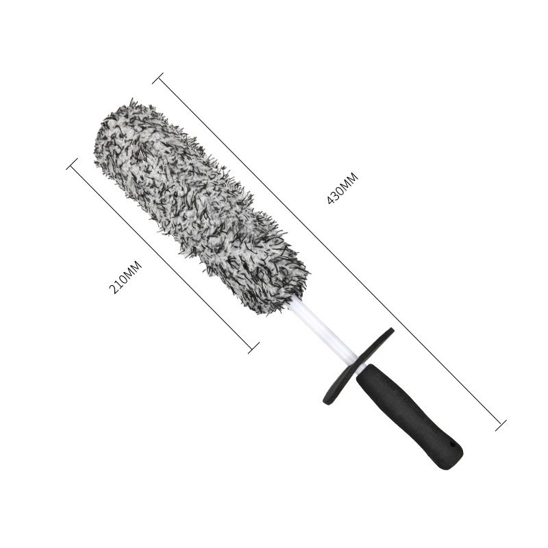 SEAMETAL Wheel Brush Plush Rim Cleaner Non Slip Handle Car Wash Tool