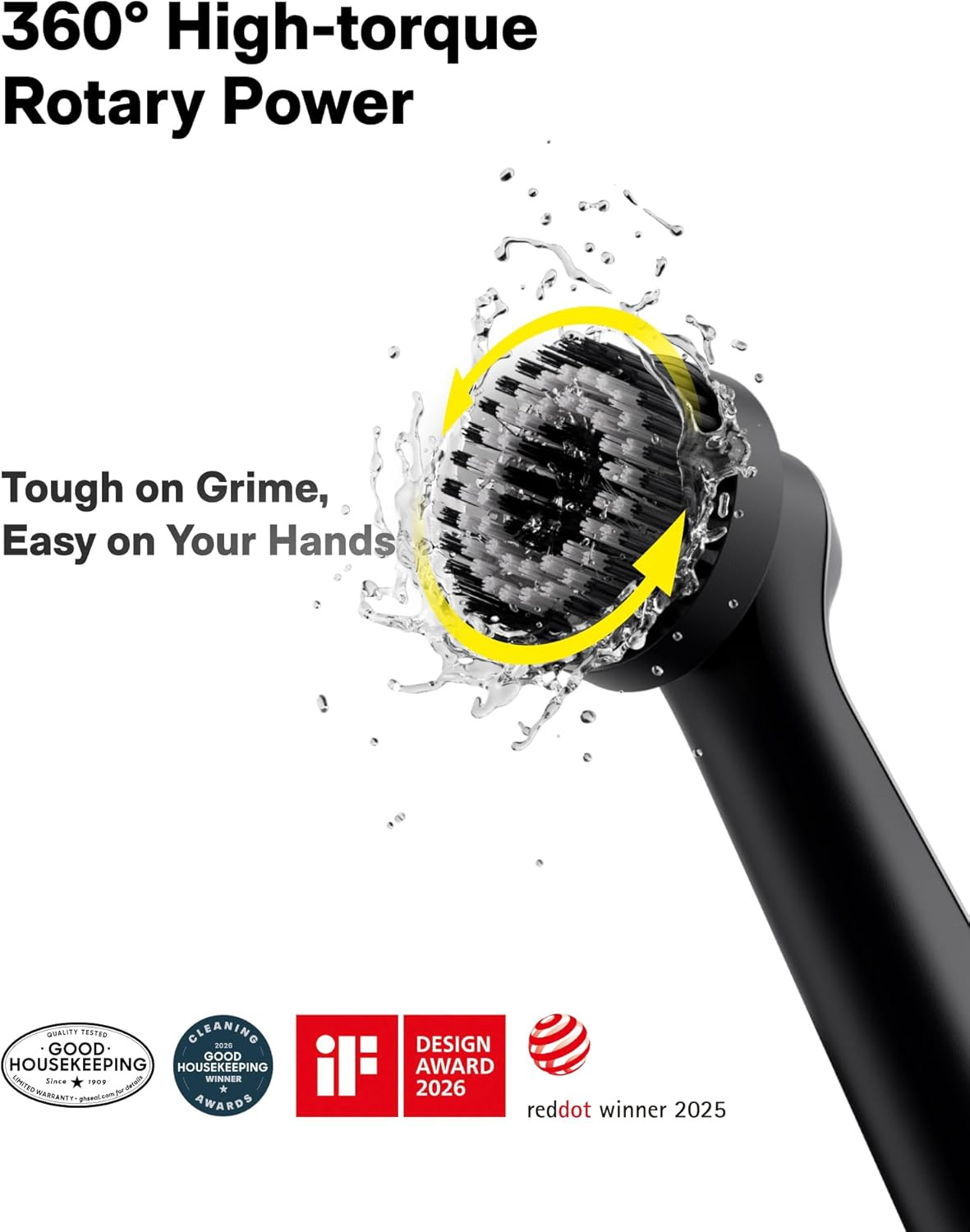 Wand™ Cordless Spin Scrubber, Electric Grout Cleaning Brush, IPX7 Full Body Wate