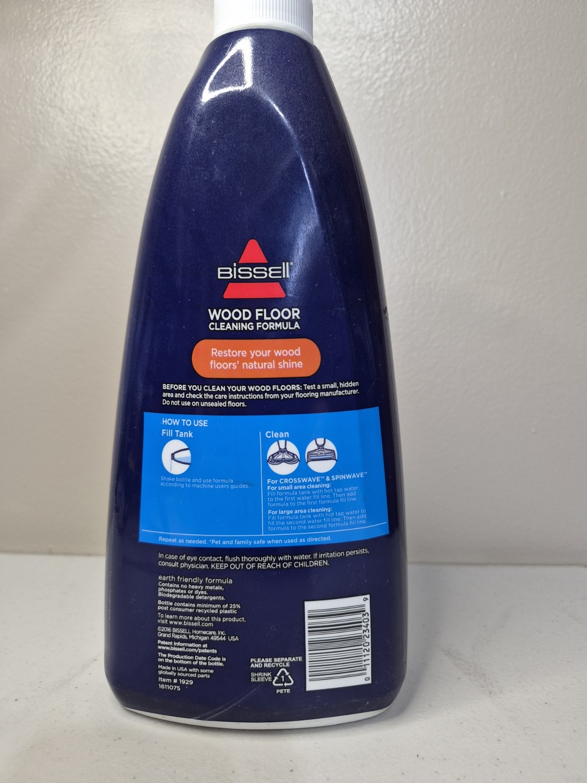 BISSELL Wood Floor Cleaning Formula Lemon 32 fl oz for Crosswave Spinwave