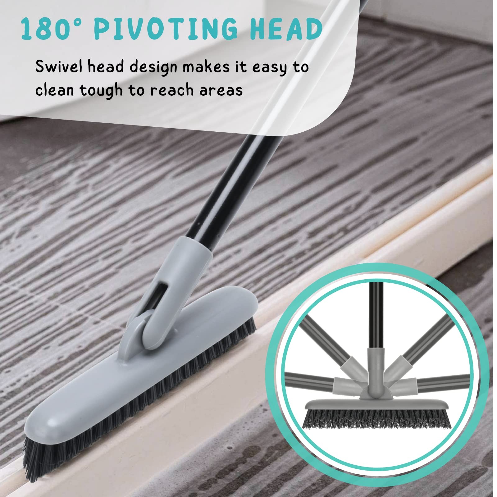 Grout Brush With Long Handle 49 Tile Cleaner Tool For Shower Floors Scrubber F