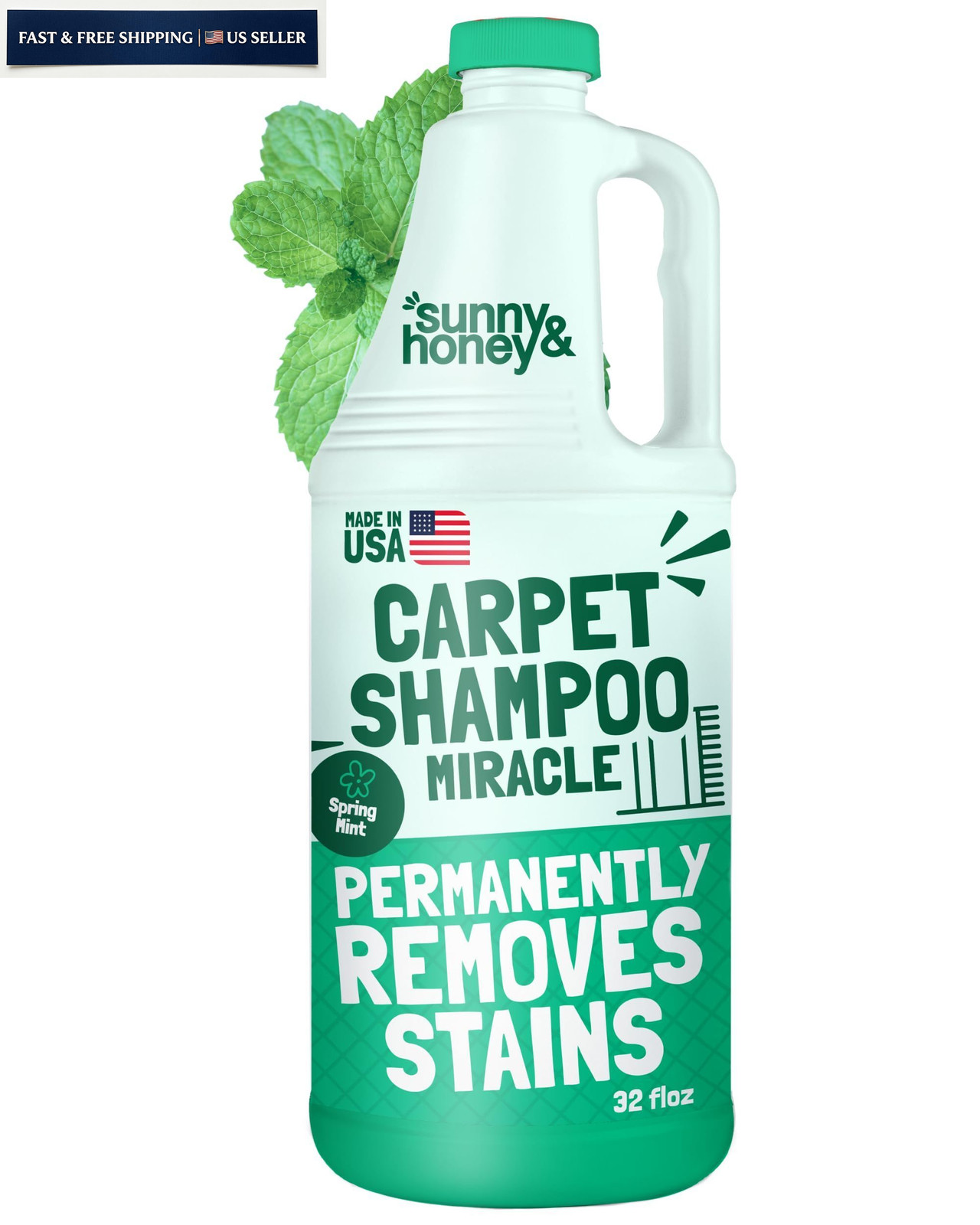 Sunny & Honey Carpet Cleaner Shampoo Solution for 32 Fl Oz (Pack of 1), White